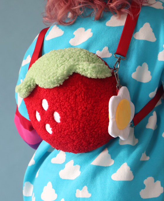 Plush Strawberry Pochette Bag (Red)